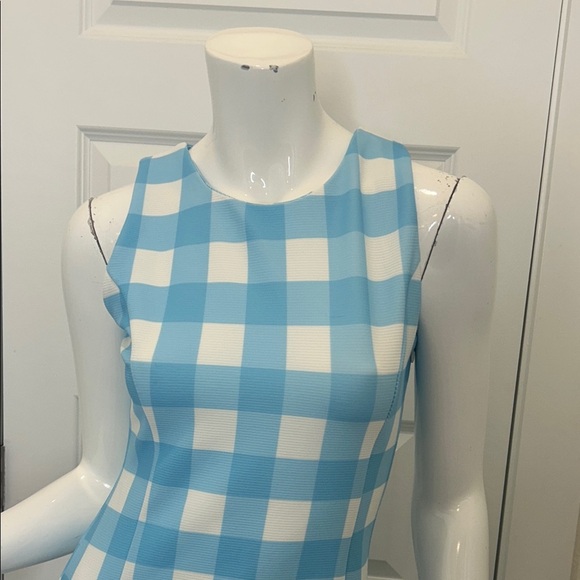 Macbeth Collection by Margaret Josephs Blue and White Checkered Mini Dress - Picture 2 of 9